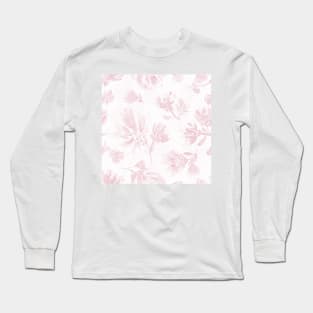 light pink flowers watercolor Long Sleeve T-Shirt